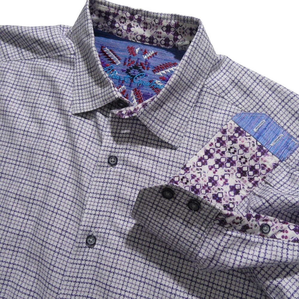 Robert Graham Mens Button Up Shirt XL Classic Fit Multicolored‎ Geometric Flip